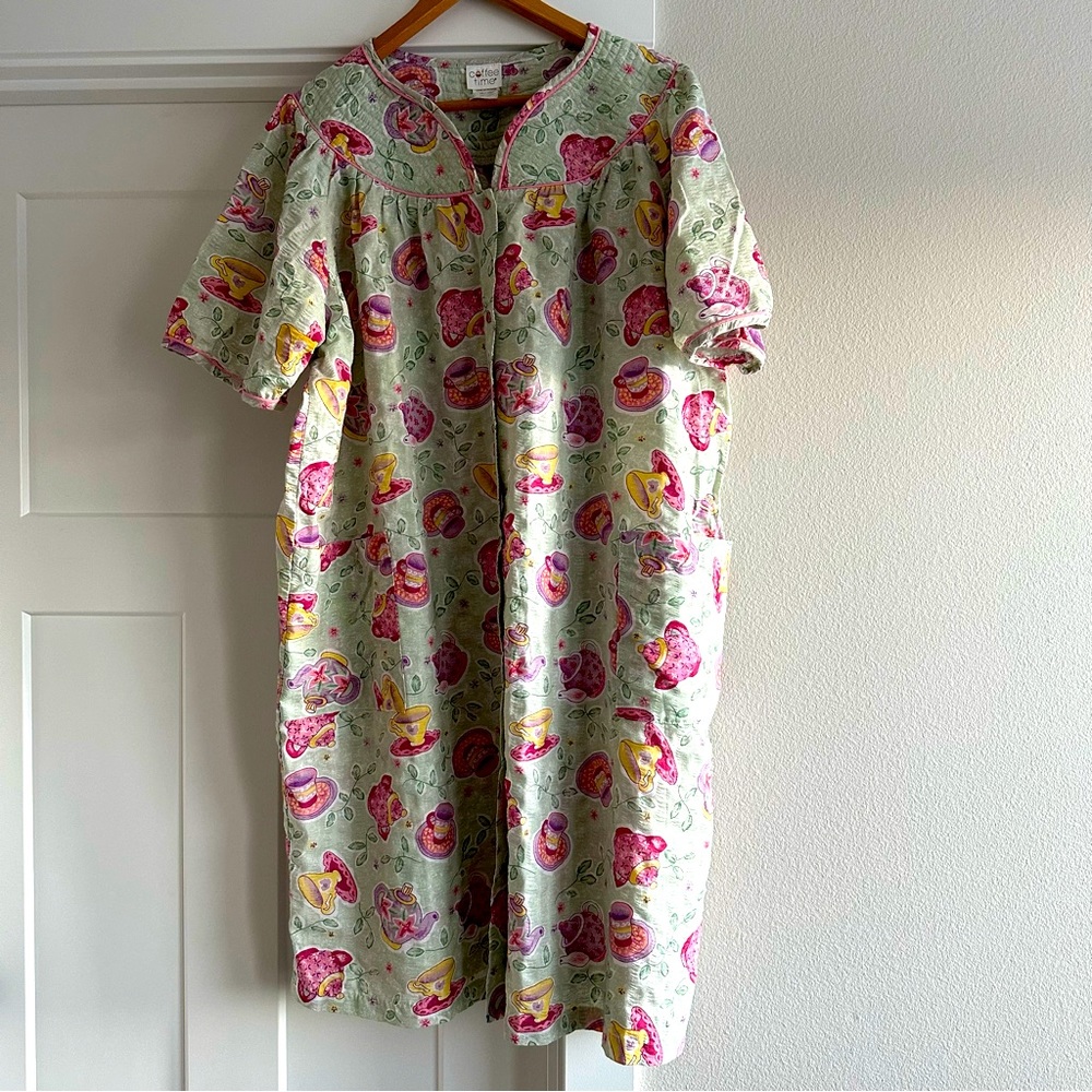 GUC Vintage house dress with snap buttons, 3X